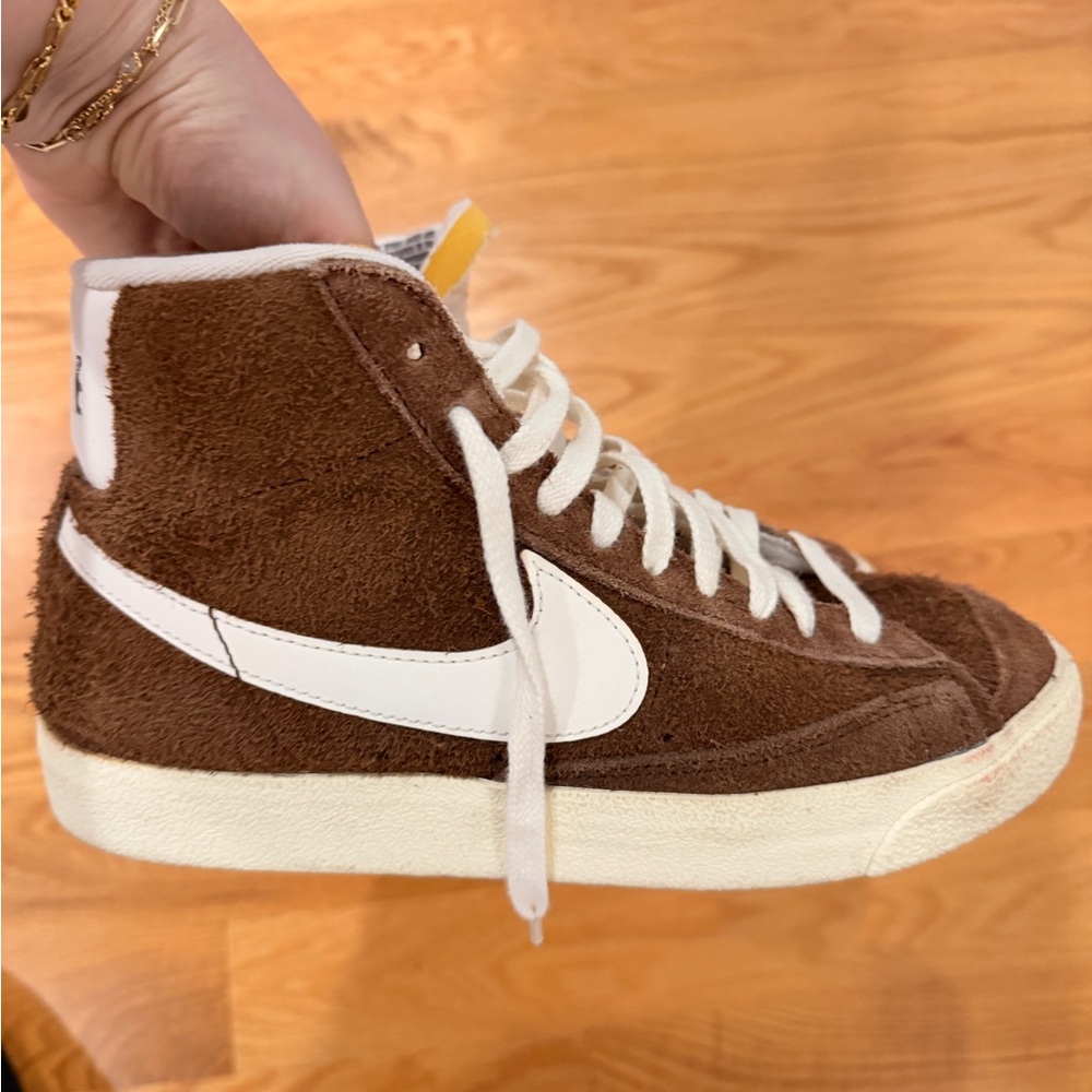Nike Brown and White High-Top Sneakers